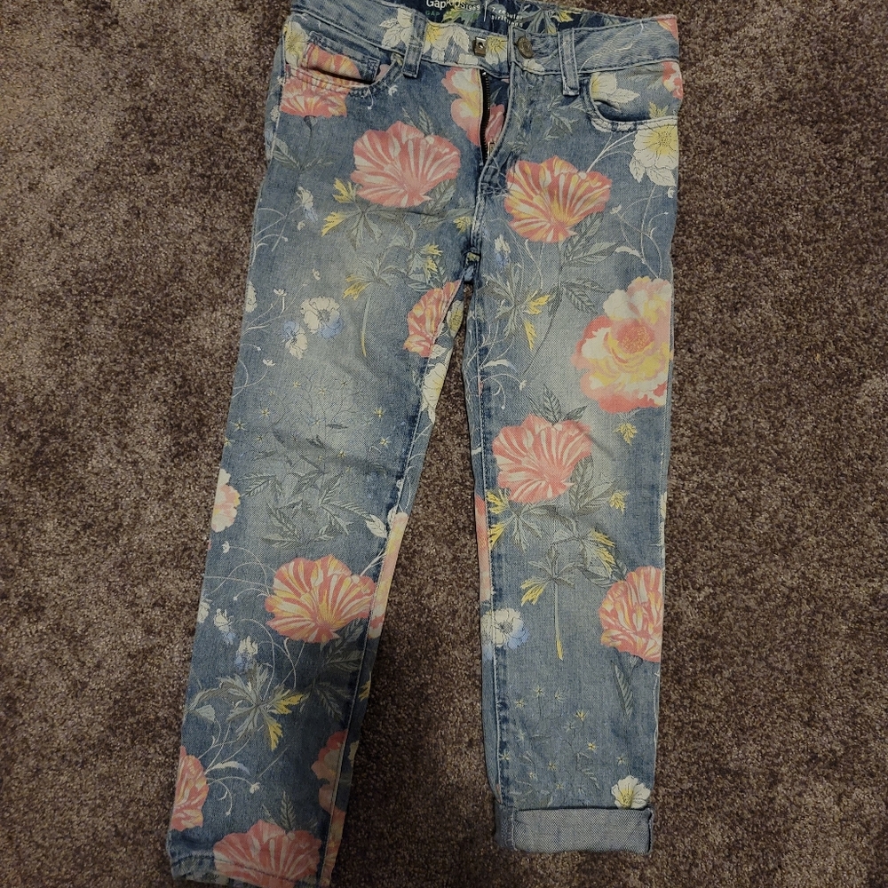 Gap Flower Blue Jeans